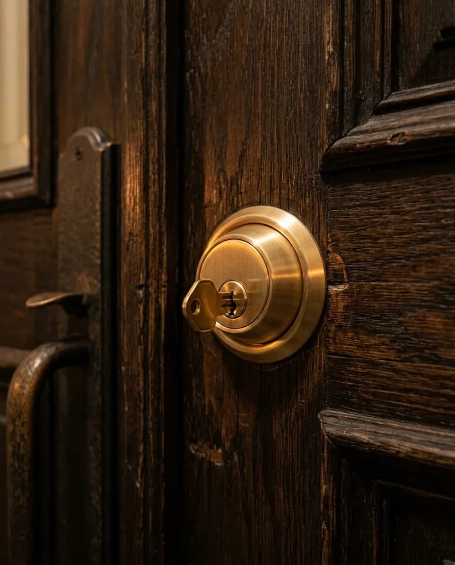 Cylindre laiton neuf installé sur porte