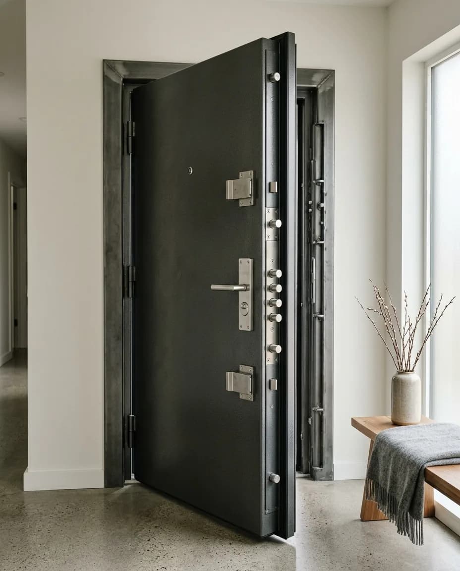Porte ancienne en chêne blindée intérieur